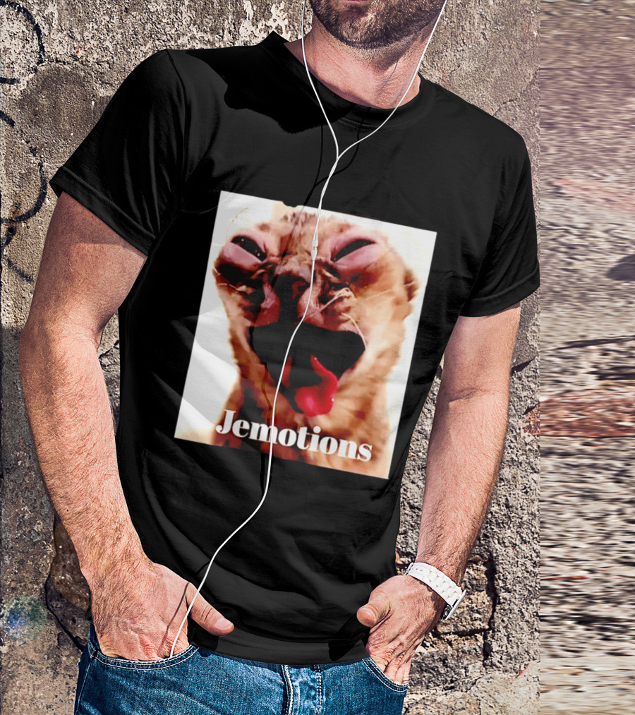 Jemotions Cat Funny Kitten Face Hilarious Expression T-Shirt