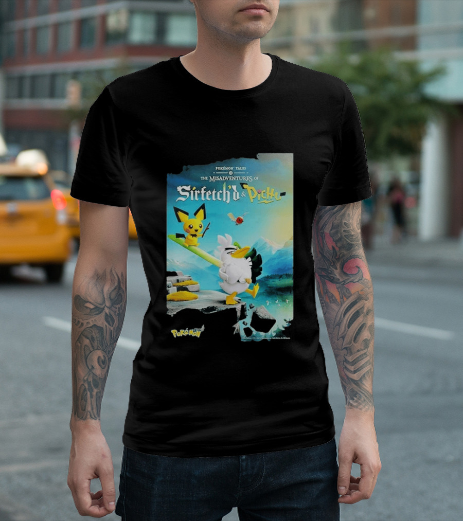 Pokémon Tales The Misadventures Of Sirfetch'd And Pichu Adventure Scene T-Shirt