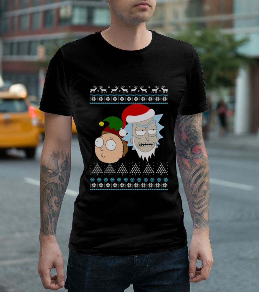 Rick Santa Morty Elf Christmas Sweater T-Shirt