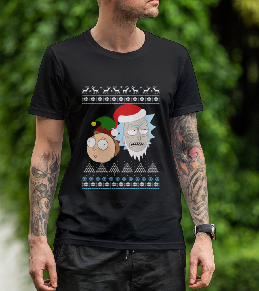 Rick Santa Morty Elf Christmas Sweater T-Shirt