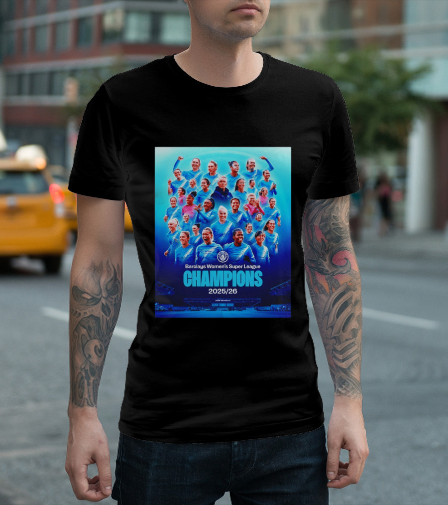 Barclays Women's Super League Champions 2025 2026 Manchester City FC T-Shirt