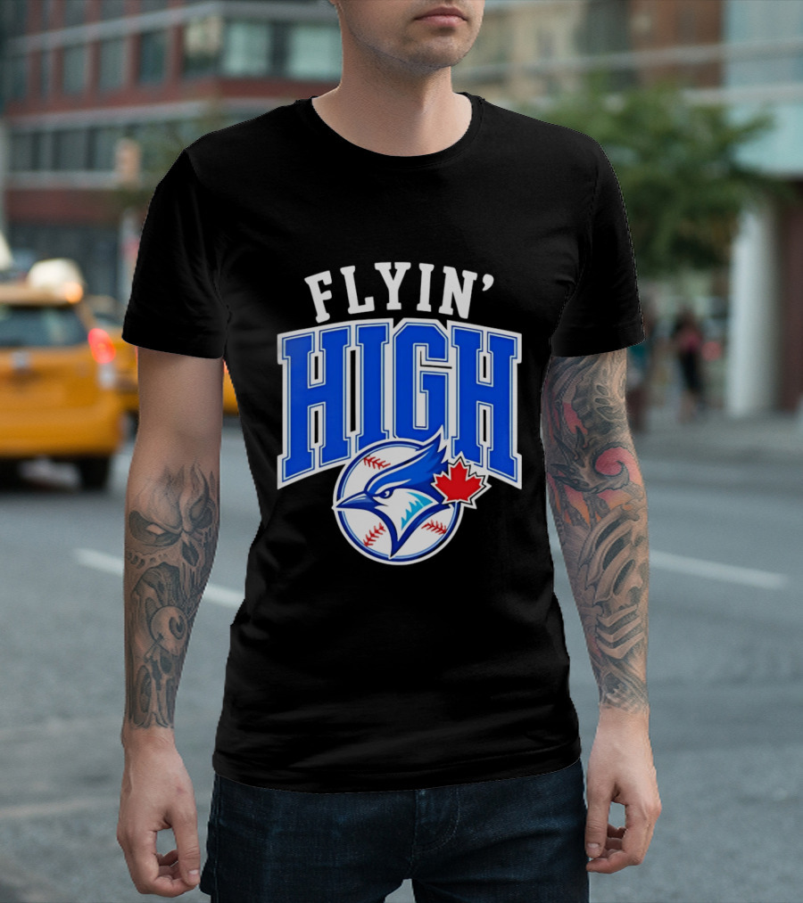 Flyin' High Toronto Blue Jays Maple Leaf Baseball Team T-Shirt