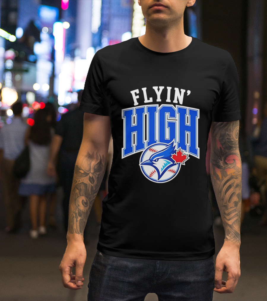 Flyin' High Toronto Blue Jays Maple Leaf Baseball Team T-Shirt