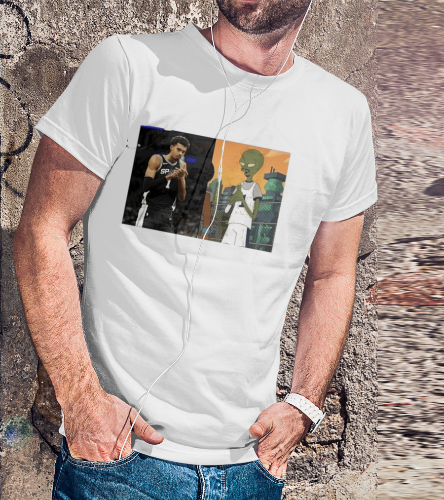 2026 Victor Wembanyama Spurs Alien Meme Basketball Fans T-Shirt