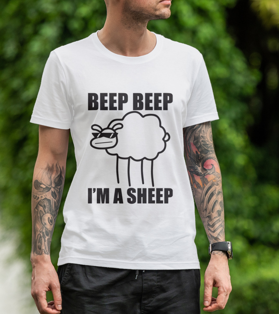 ASDFMOVIE10 Beep Beep I'm A Sheep Racerback Tank T-Shirt