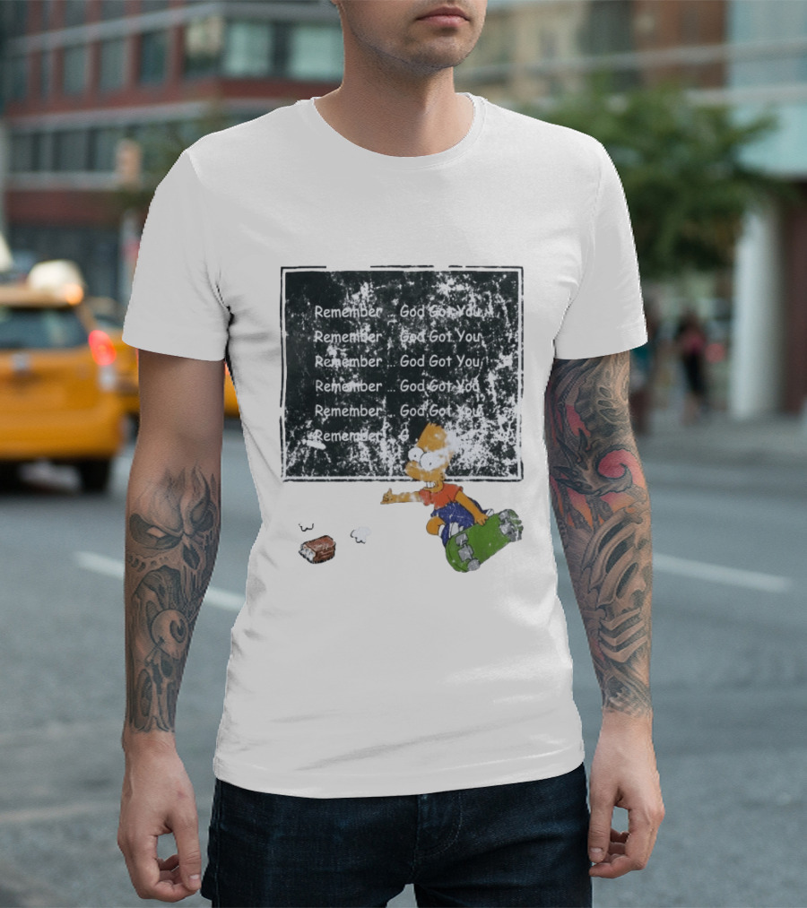 Boneyard Bart Remember God Got You Skateboard T-Shirt