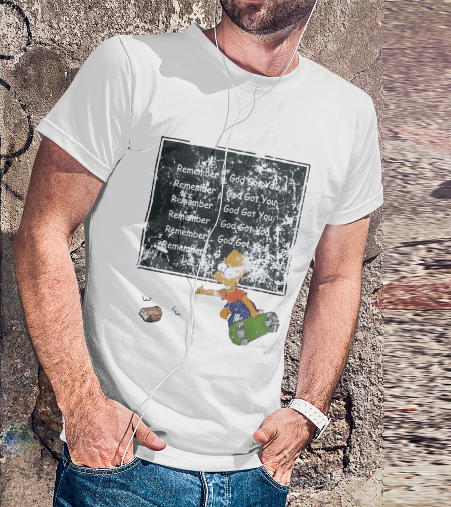Boneyard Bart Remember God Got You Skateboard T-Shirt