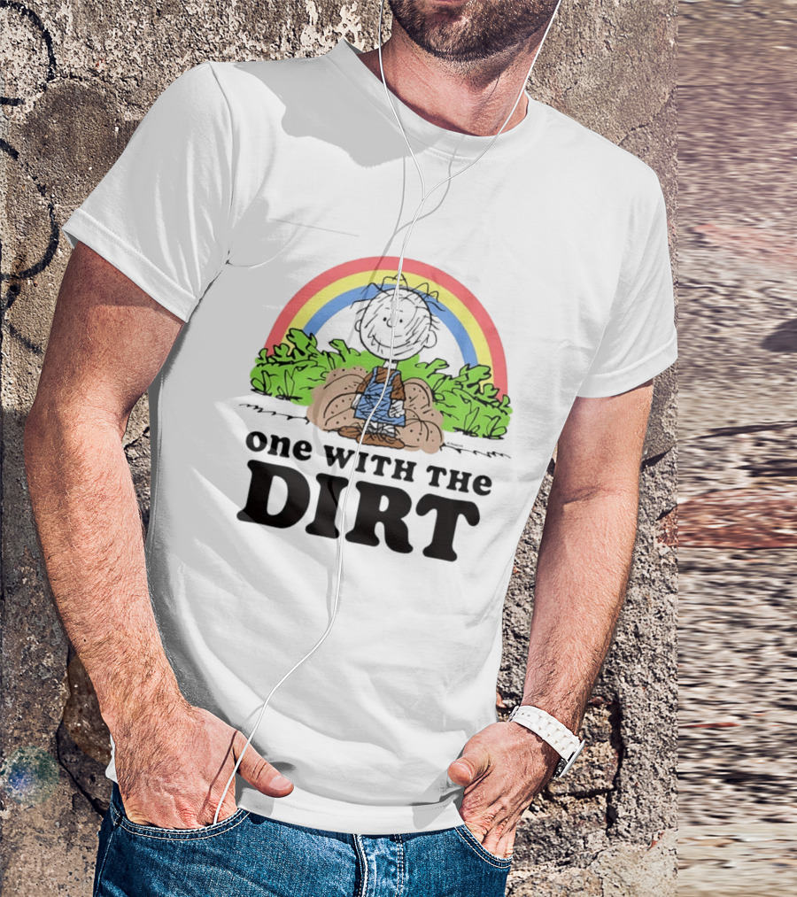 Peanuts Pig Pen One With The Dirt Rainbow And Leaves T-Shirt