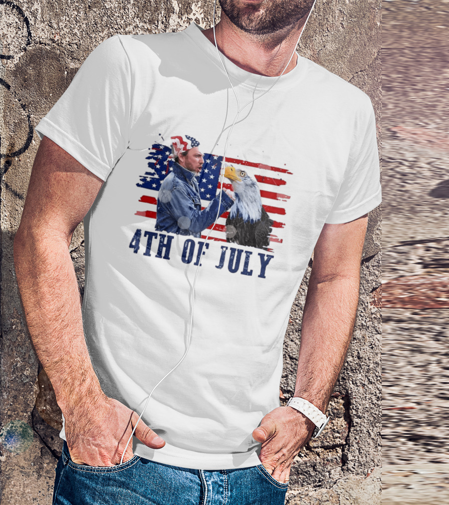 Charlie Kelly Rock Flag Eagle 4th Of July Patriotic Eagle Comedy T-Shirt