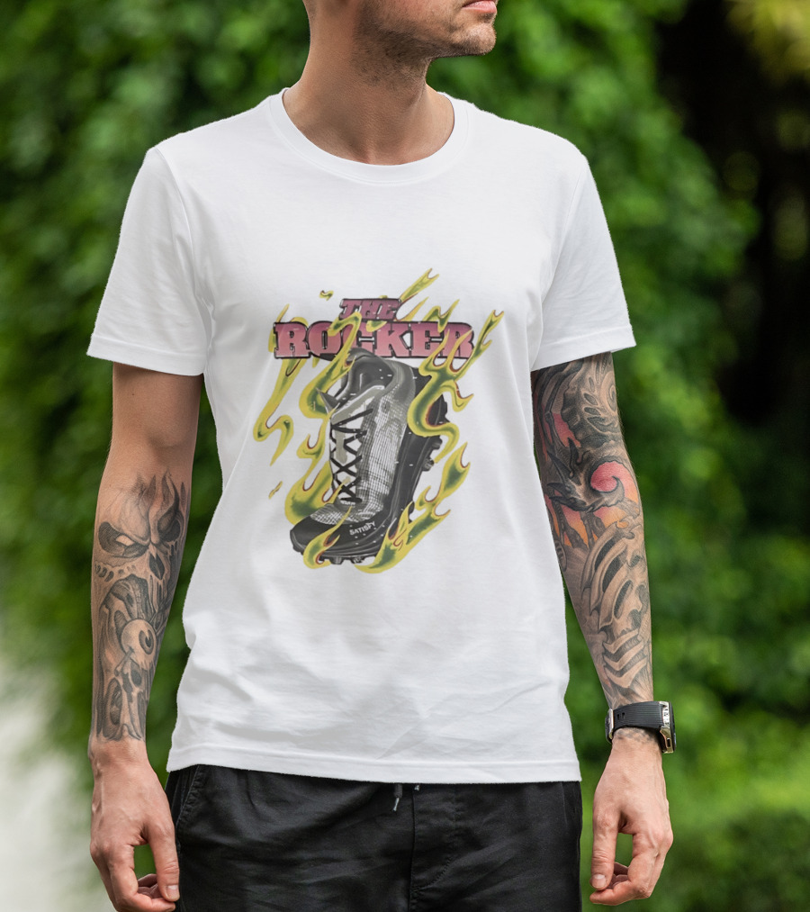 The Rocker Satisfy Running Original Trailblazer Flame Boot T-Shirt