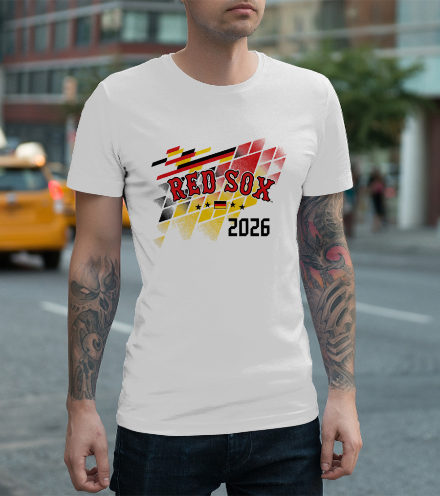 Red Sox 2026 German Celebration With Flag And Stars T-Shirt