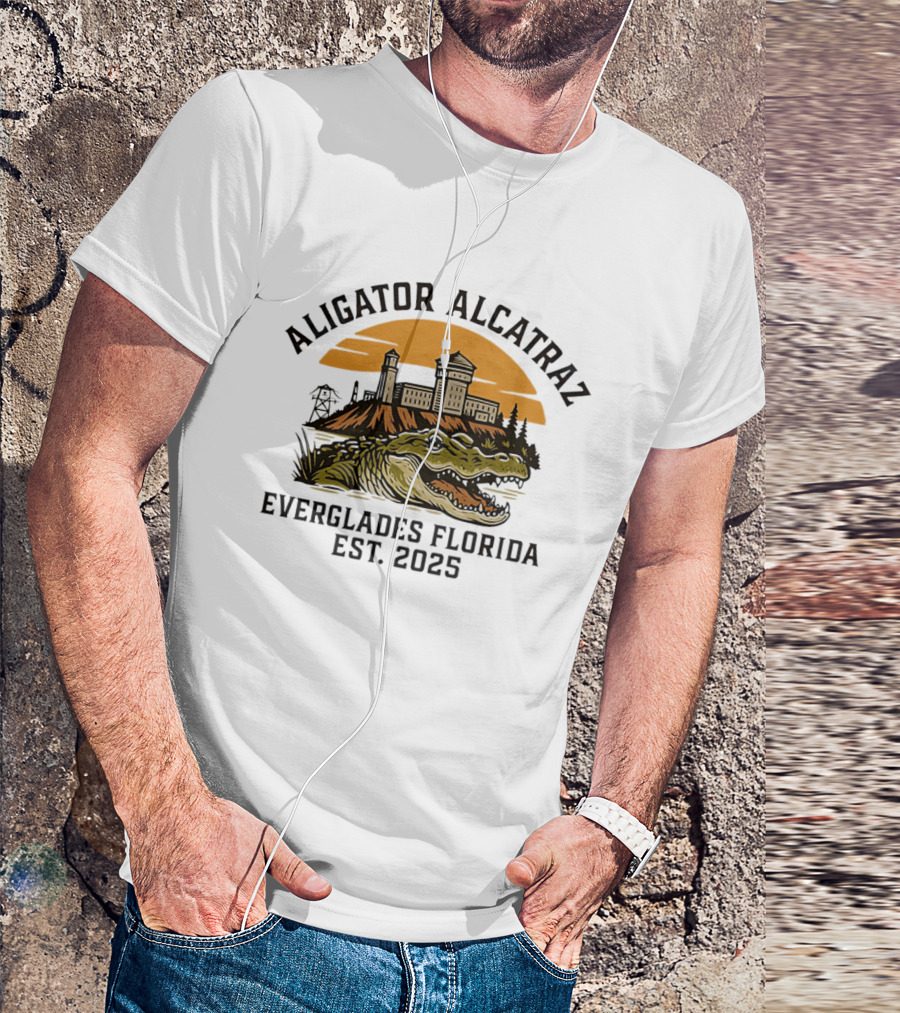 Aligator Alcatraz Everglades Florida Est 2025 T-Shirt
