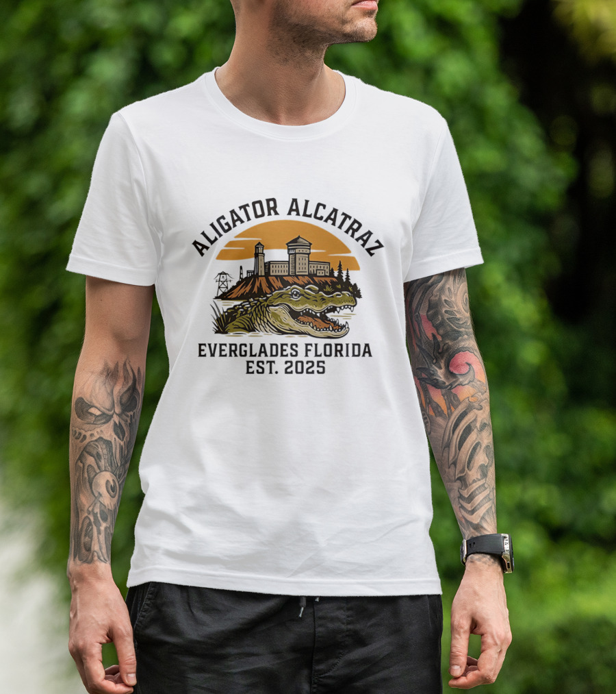 Aligator Alcatraz Everglades Florida Est 2025 T-Shirt
