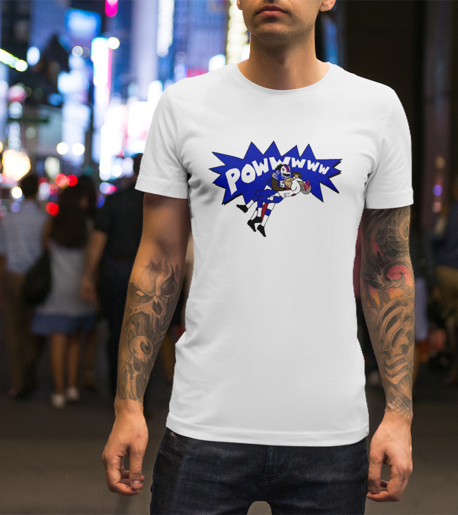 POWWWWW Buffalo Bills Football Tackle Action T-Shirt