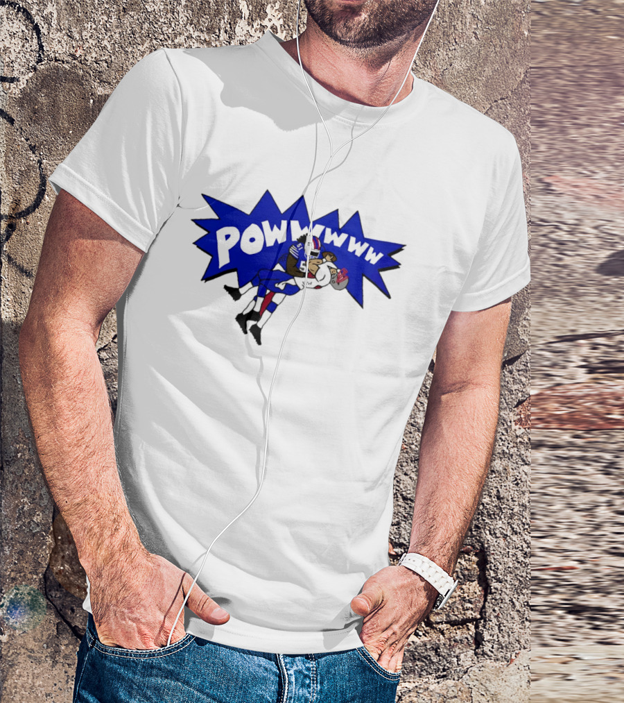 POWWWWW Buffalo Bills Football Tackle Action T-Shirt