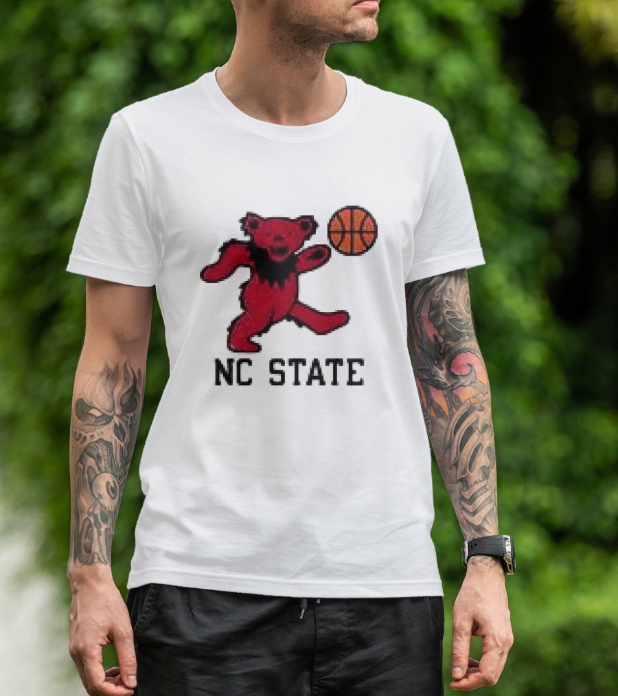 Grateful Dead NC State Wolfpack Bears Basketball Team Collaboration T-Shirt