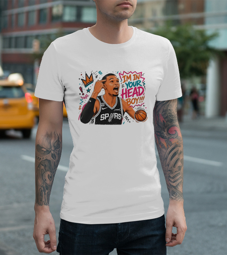 San Antonio Spurs Victor Wembanyama I'm In Your Head Boy Basketball Star T-Shirt