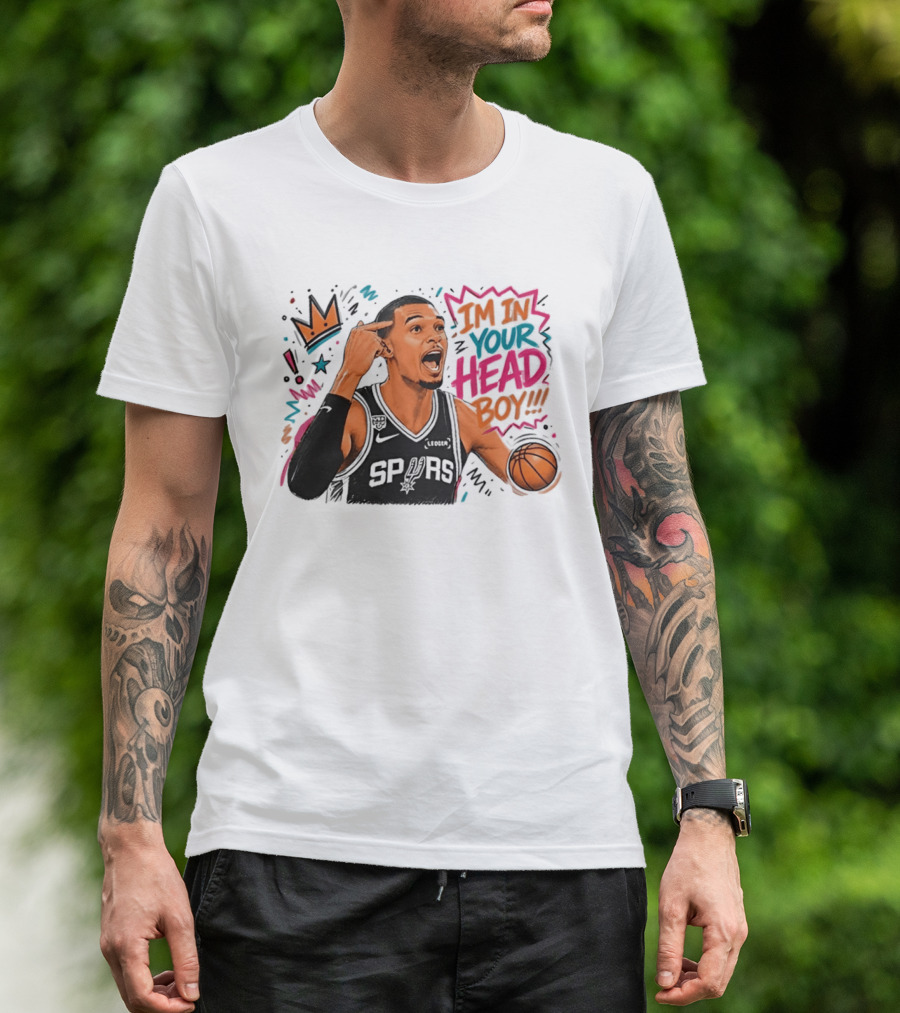 San Antonio Spurs Victor Wembanyama I'm In Your Head Boy Basketball Star T-Shirt