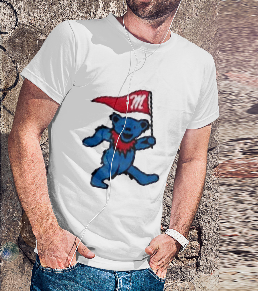 Grateful Dead Ole Miss Rebels Bears M Flag T-Shirt