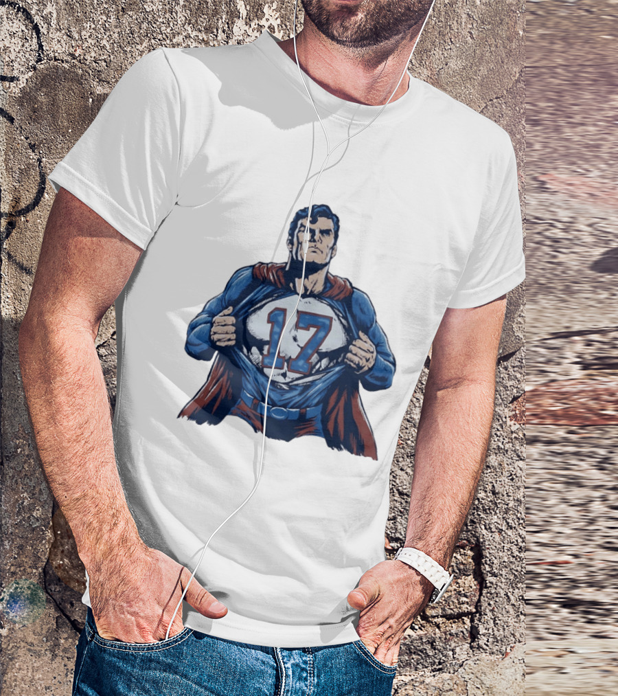 Superman Secret Identity 17 Josh Allen Buffalo Bills T-Shirt