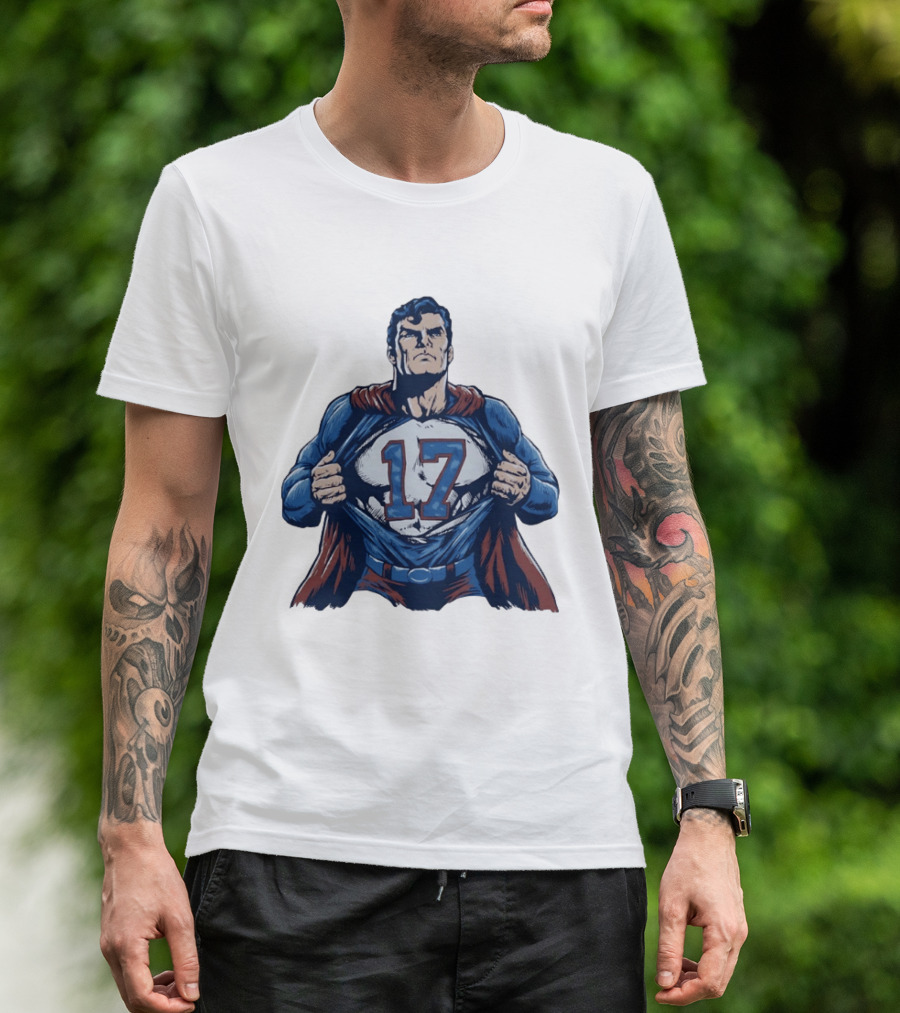 Superman Secret Identity 17 Josh Allen Buffalo Bills T-Shirt