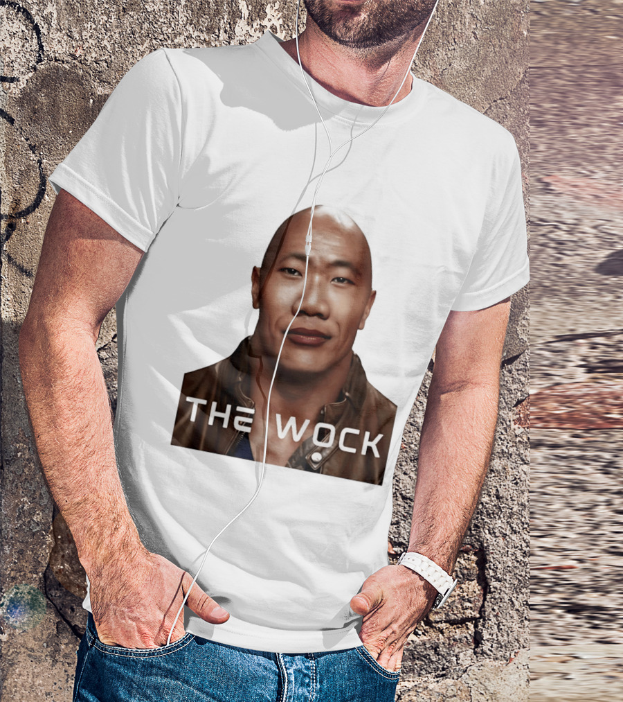 The Wock Parody Face Mashup The Rock And Wok T-Shirt