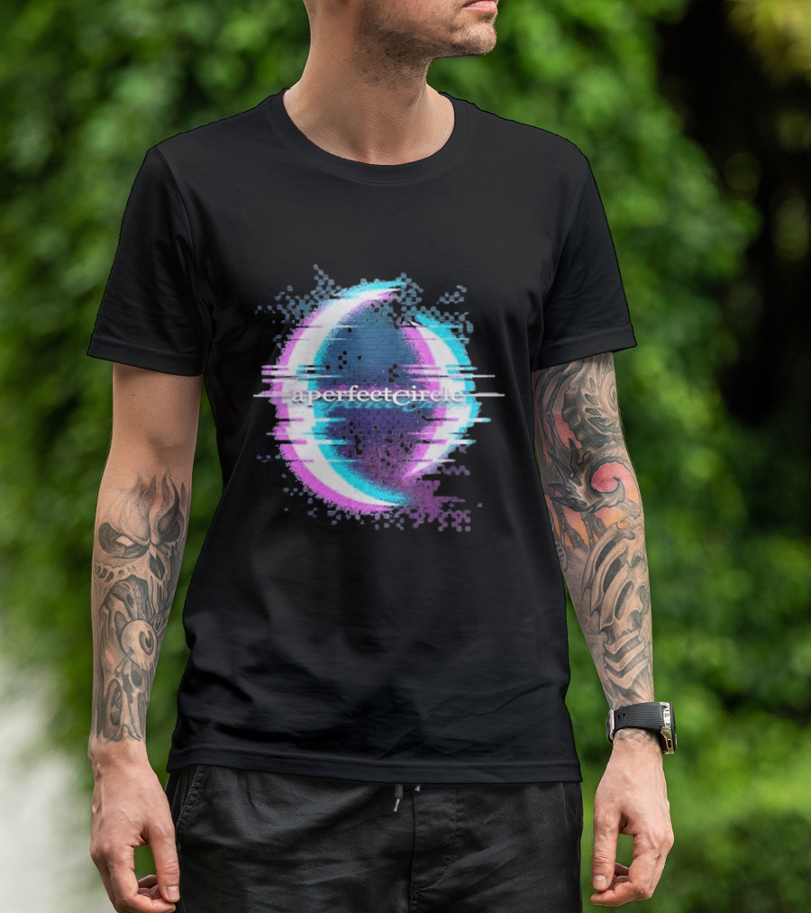 A Perfect Circle Neon Glitch Retro Aesthetic T-Shirt