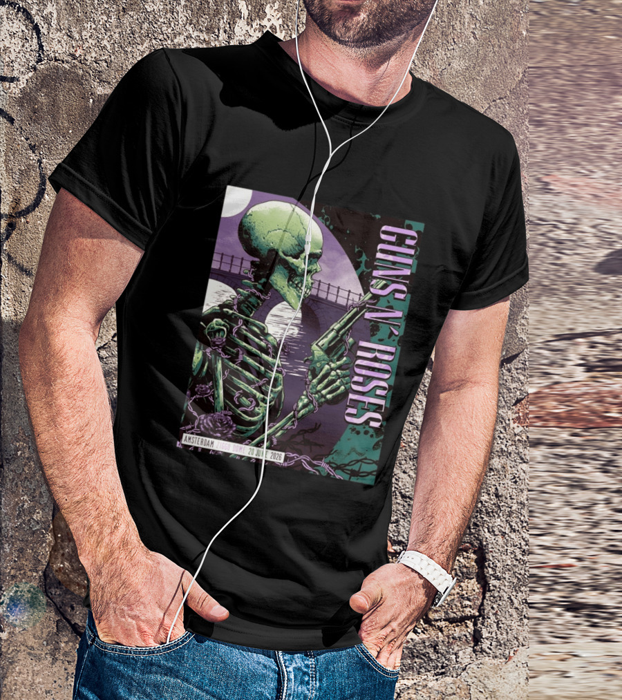 Guns N Roses Amsterdam Ziggo Dome 20 June 2026 Skeleton Bridge T-Shirt