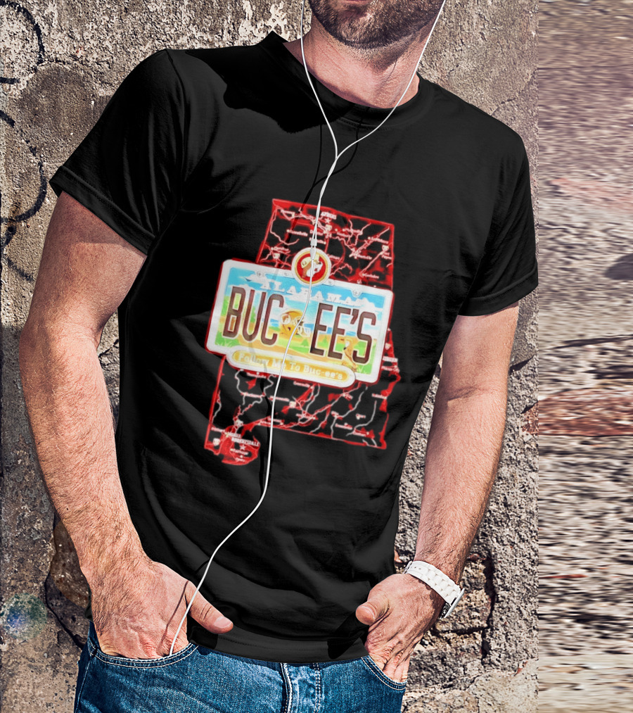 Buc Ee's Alabama Follow Me To Buc Ee's License Plate Map T-Shirt