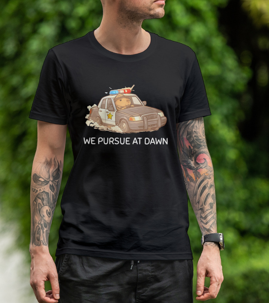 Capybara Police Car We Pursue At Dawn T-Shirt