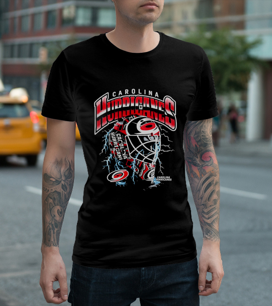 Carolina Hurricanes NHL Hockey Mask Lightning T-Shirt