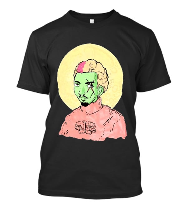 Chris Brown One Of Them Ones Tour 2026 Green Face Pink Hair Halo T-Shirt