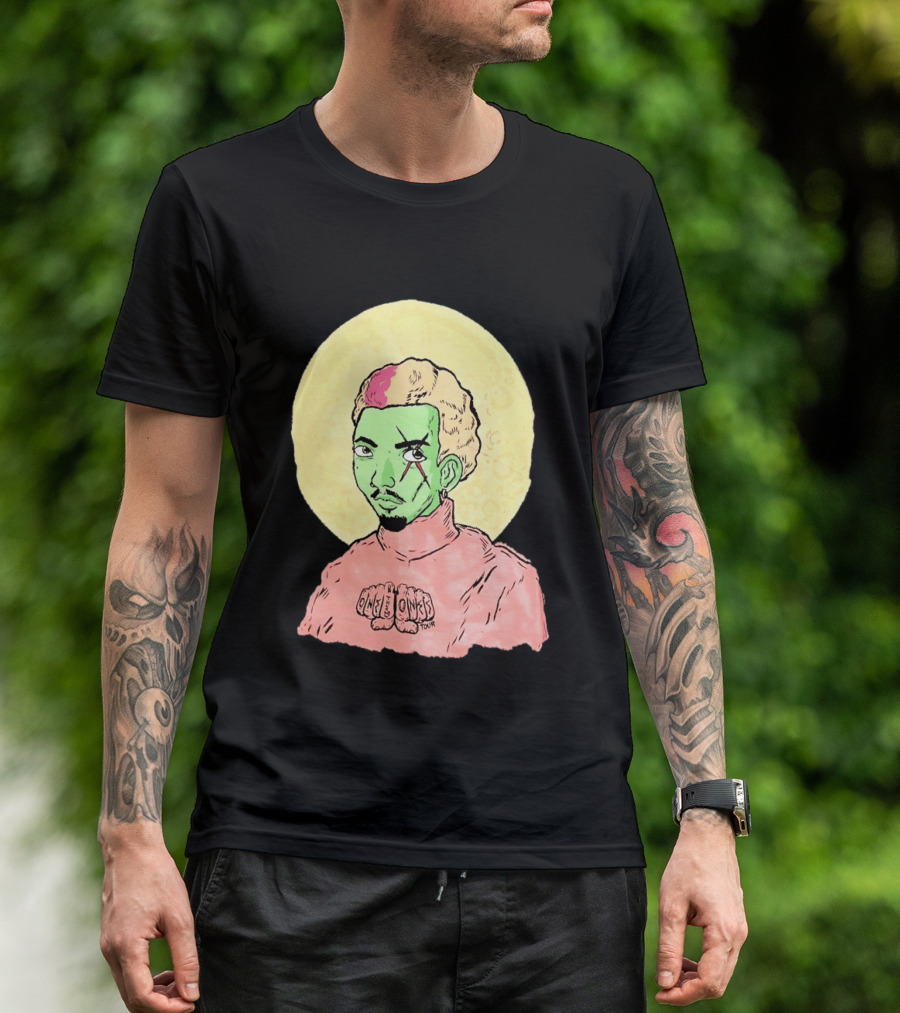 Chris Brown One Of Them Ones Tour 2026 Green Face Pink Hair Halo T-Shirt
