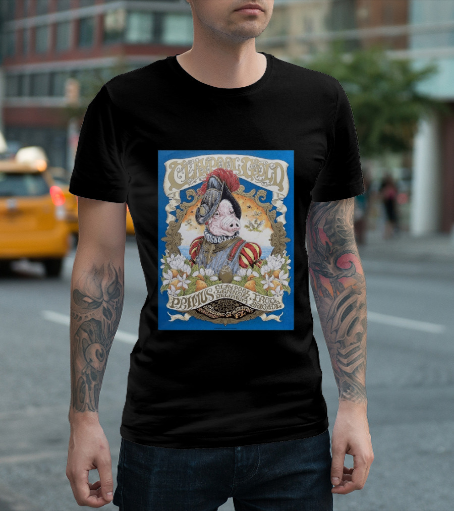 Claypool Gold Primus Claypool Lennon Delirium Frog Brigade St Augustine FL 2026 Event June 19 St Augustine Amphitheatre T-Shirt