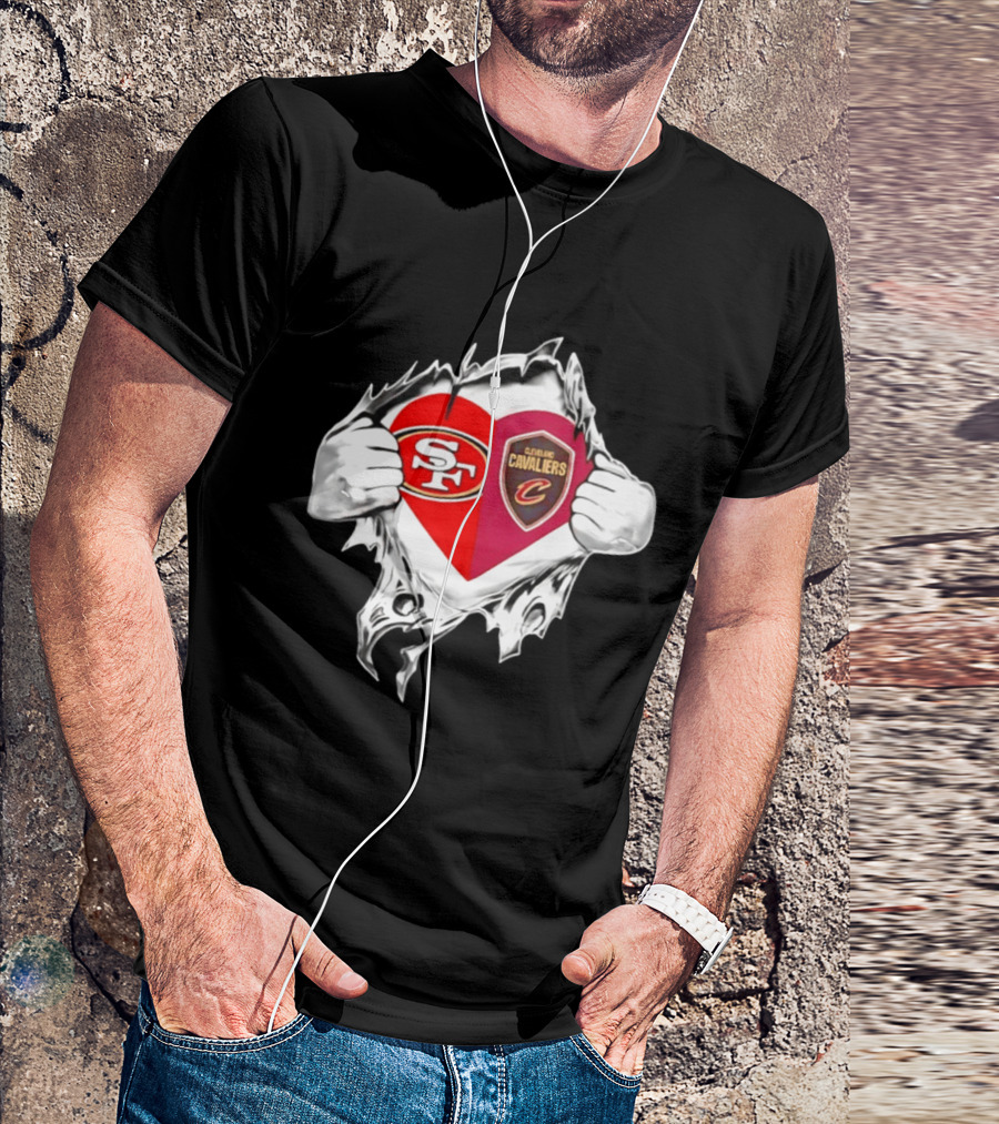 Cleveland Cavaliers And San Francisco 49ers Heartfelt Passion T-Shirt