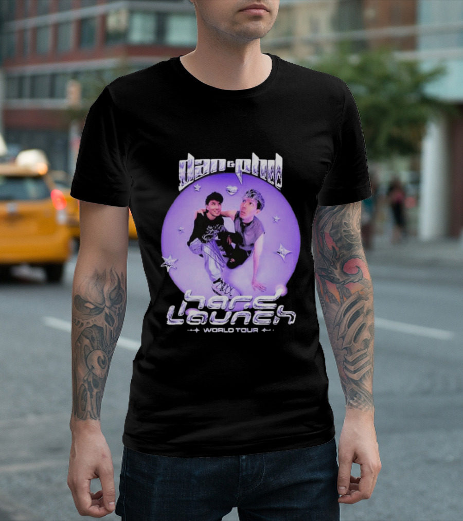 Dan And Phil Hard Launch World Tour 2026 2027 Purple Circle Star T-Shirt
