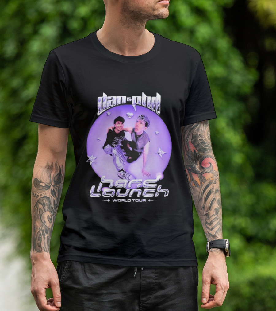 Dan And Phil Hard Launch World Tour 2026 2027 Purple Circle Star T-Shirt