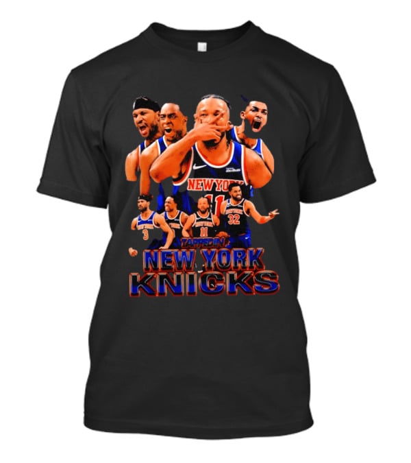 New York Knicks Tappin Jalen Brunson OG Anunoby Karl Anthony Towns Josh Hart Collage T-Shirt