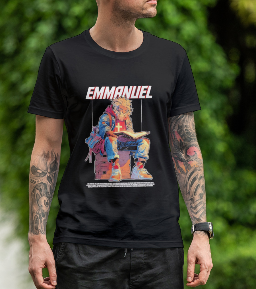Emmanuel The Spirit Of The Lord God Is Upon Me Lion Reading To Comfort All That Mourn T-Shirt