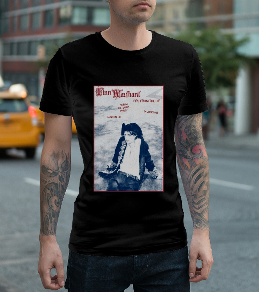 Finn Wolfhard Fire From The Hip Album Listening Party London UK June 24 2026 T-Shirt