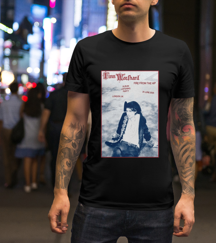 Finn Wolfhard Fire From The Hip Album Listening Party London UK June 24 2026 T-Shirt