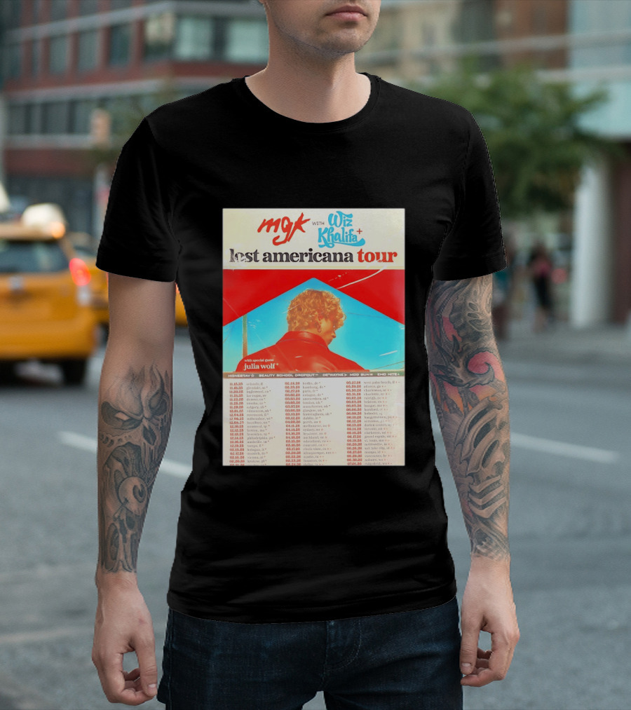 MGK Wiz Khalifa Lost Americana Tour Julia Wolf Guest T-Shirt