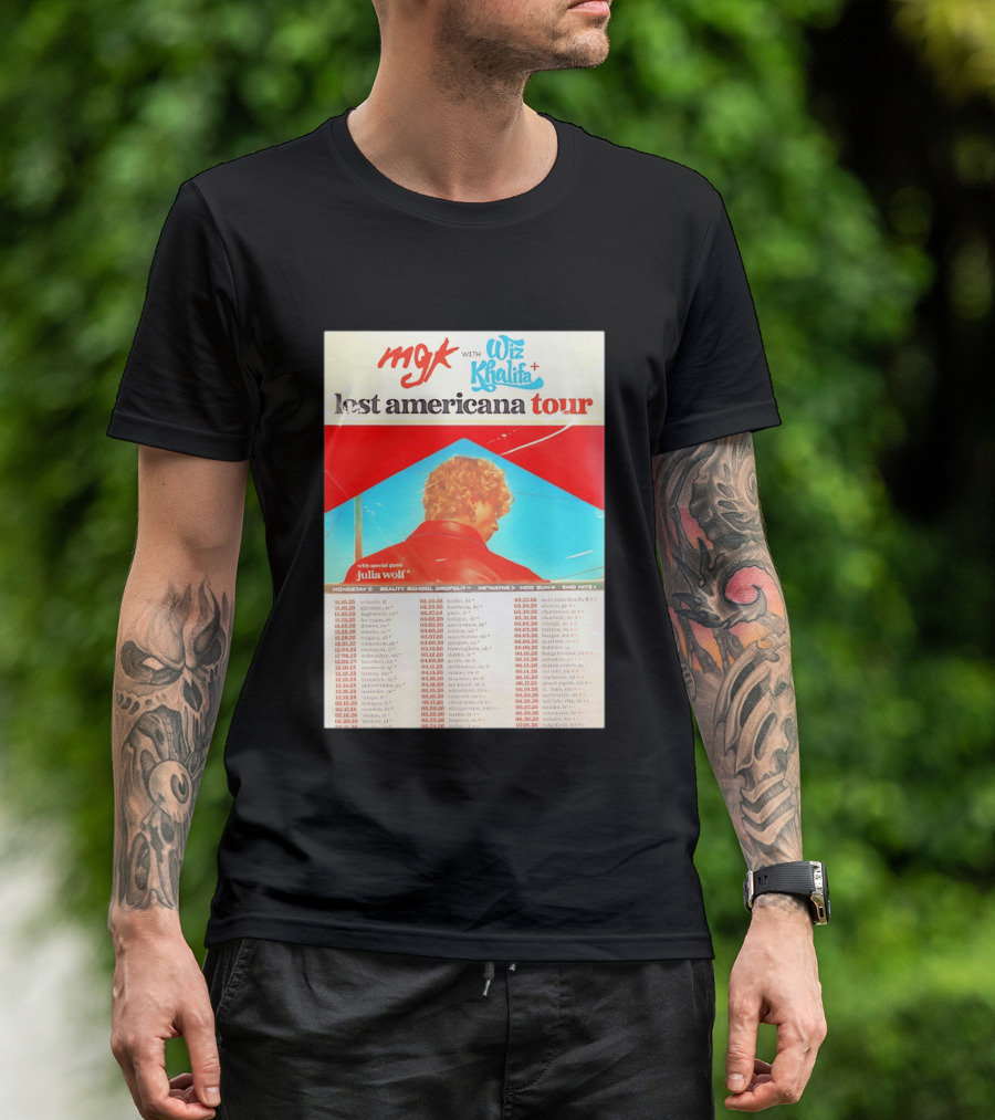 MGK Wiz Khalifa Lost Americana Tour Julia Wolf Guest T-Shirt