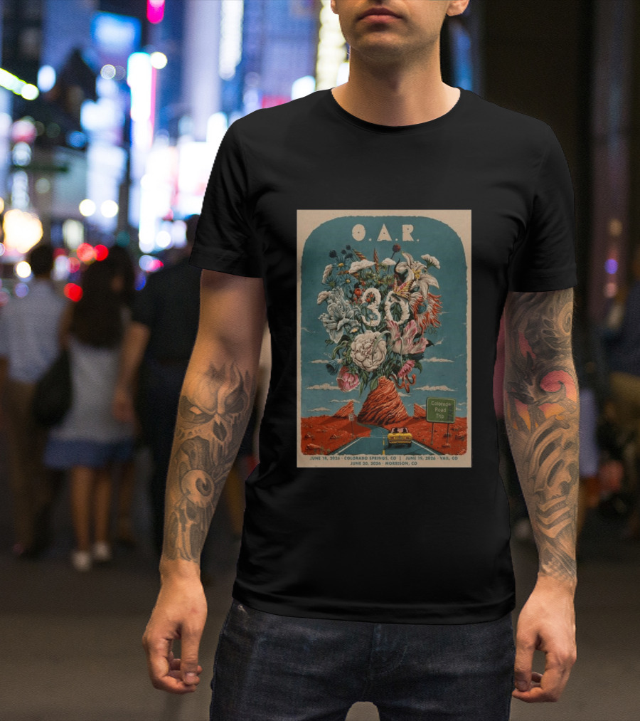 O.A.R. Colorado Road Trip 2026 June 18 Colorado Springs June 19 Vail June 20 Morrison Show T-Shirt