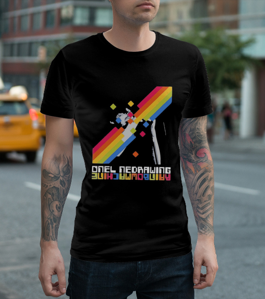 Onelinedrawing Rainbowmachine Colorful Abstract Blocks T-Shirt