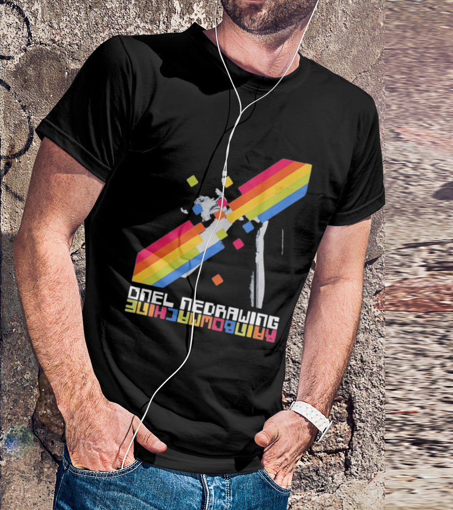 Onelinedrawing Rainbowmachine Colorful Abstract Blocks T-Shirt
