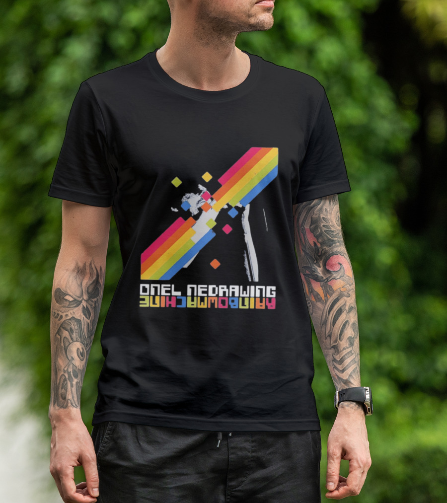 Onelinedrawing Rainbowmachine Colorful Abstract Blocks T-Shirt