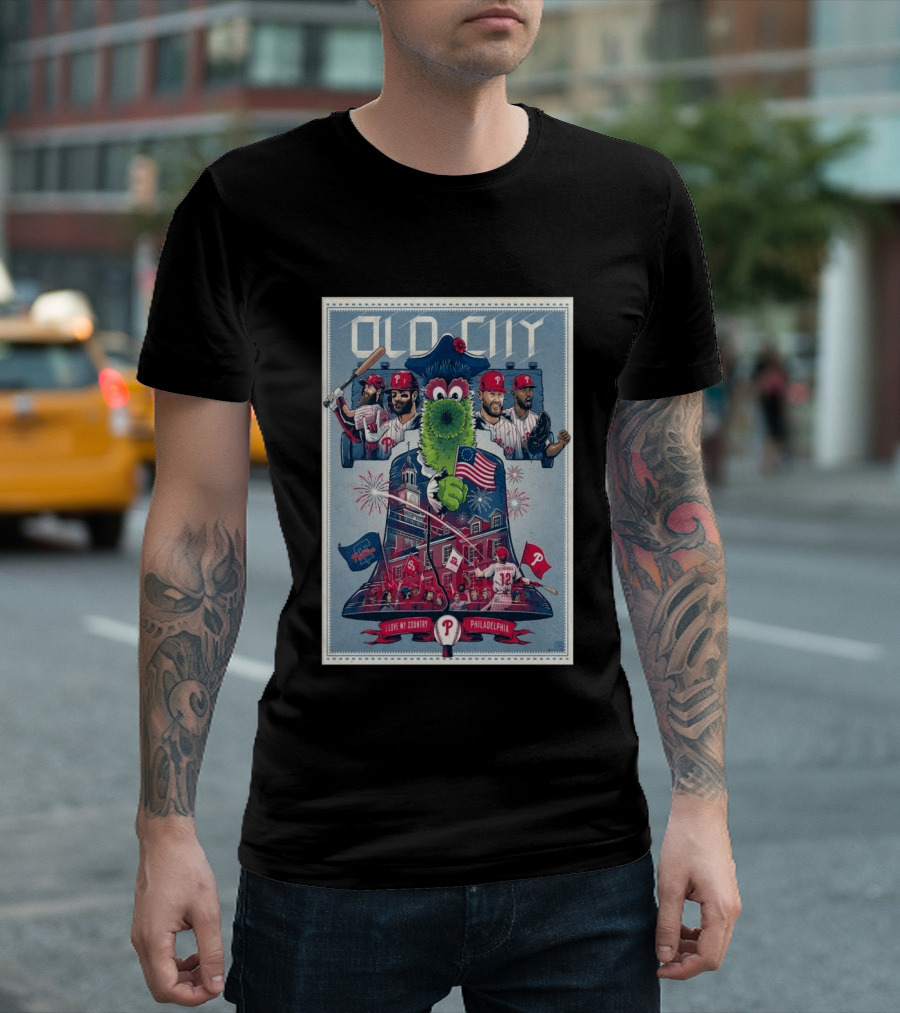 Old City Phillies I Love My Country Philadelphia T-Shirt