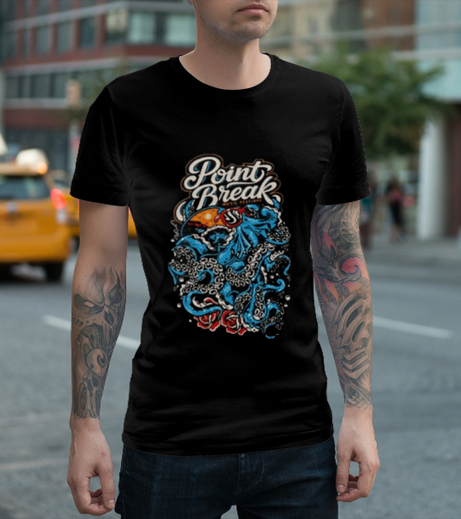Point Break Festival Virginia Beach VA June 20 21 2026 Octopus Ocean Waves T-Shirt