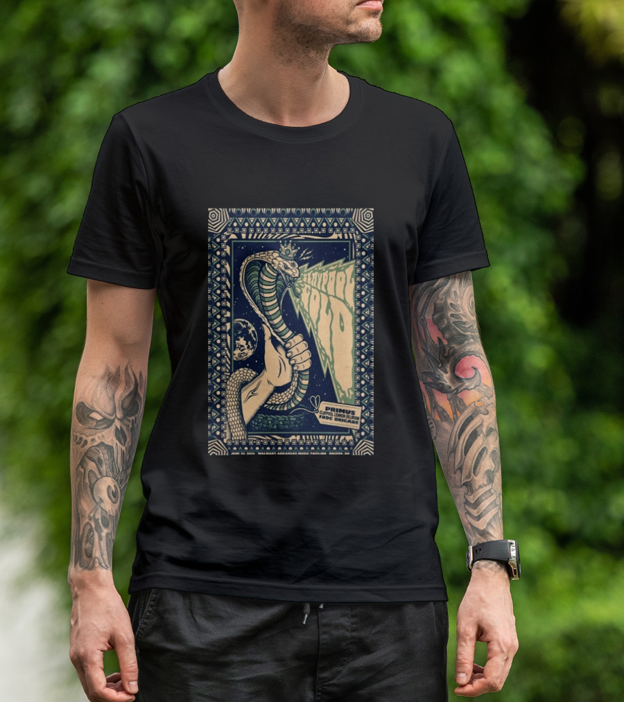 Primus June 17 2023 Walmart Arkansas Amphitheater Clapool Lennon Delirium Frog Brigade Concert Snake Earth T-Shirt